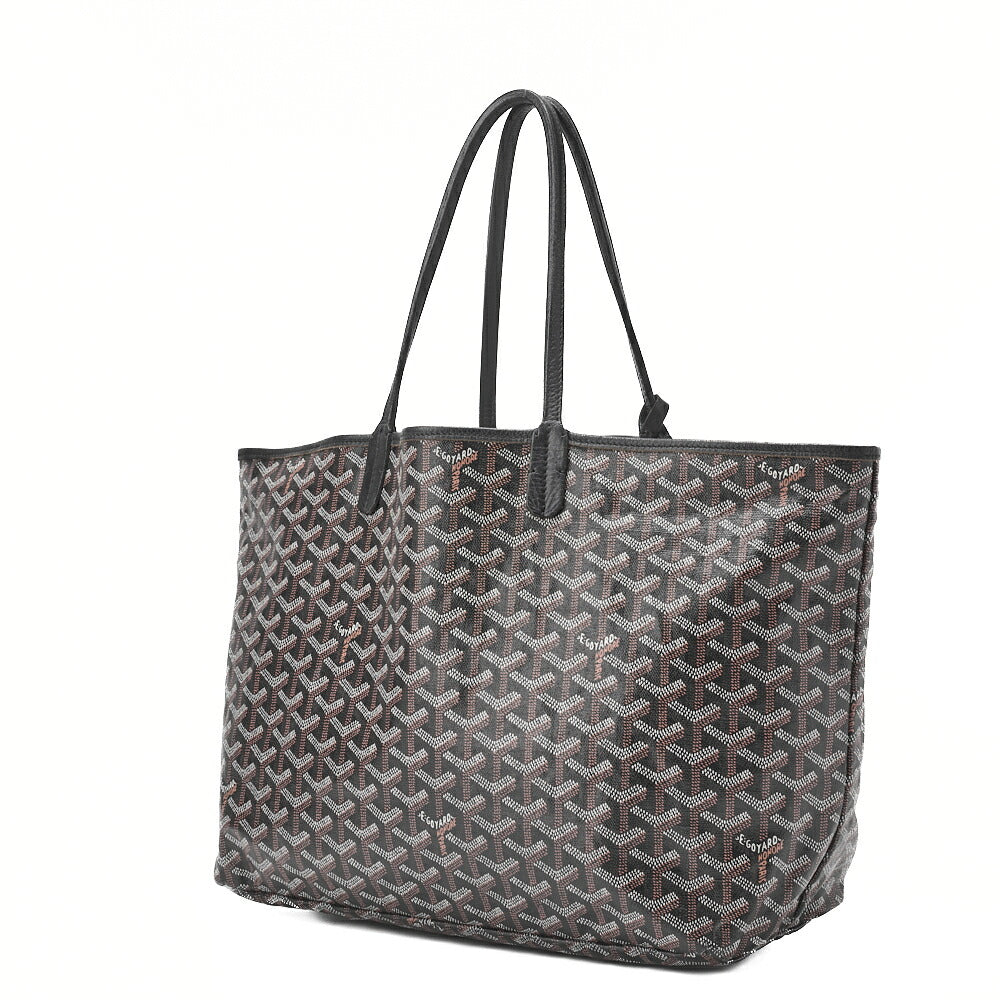 Goyard Saint Louis PM Tote Bag Coated Canvas Black Silver-Tone Hardware Pre-Owned - Vintage La Charme