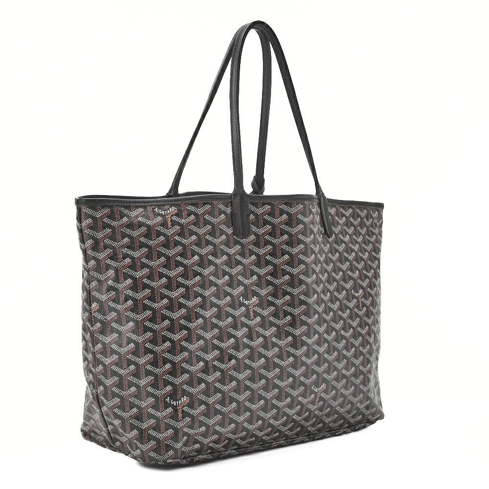Goyard Saint Louis PM Tote Bag Coated Canvas Black Silver-Tone Hardware Pre-Owned - Vintage La Charme
