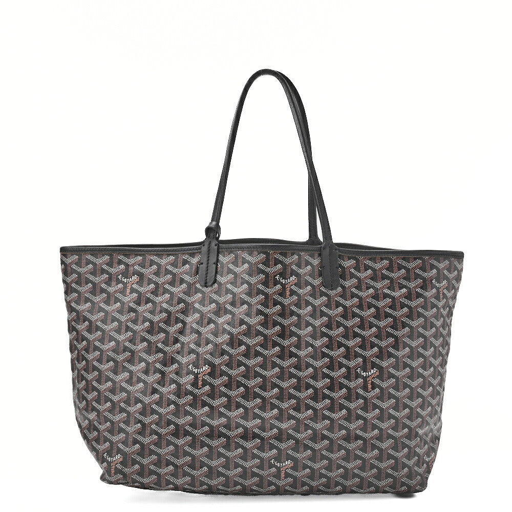 Goyard Saint Louis PM Tote Bag Coated Canvas Black Silver-Tone Hardware Pre-Owned - Vintage La Charme