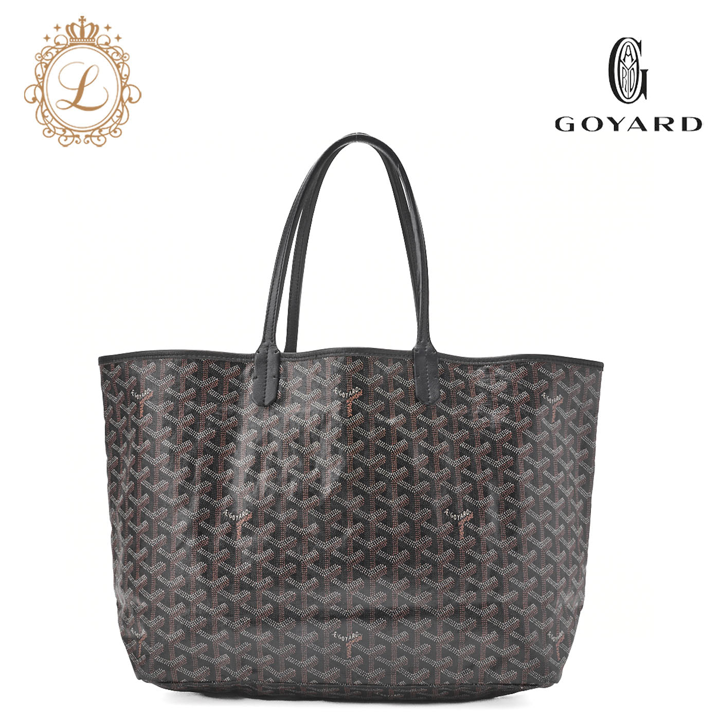 Goyard Saint Louis PM Tote Bag Coated Canvas Black Silver-Tone Hardware Pre-Owned - Vintage La Charme