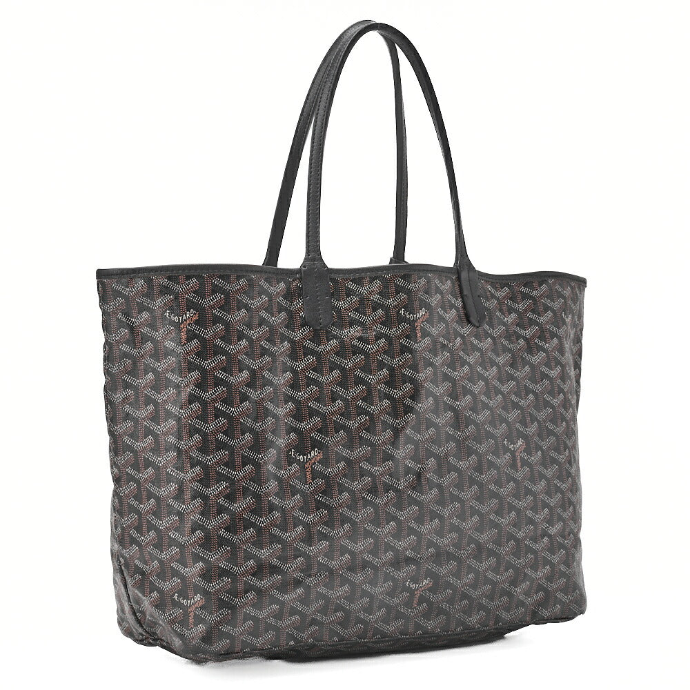Goyard Saint Louis PM Tote Bag Coated Canvas Black Silver-Tone Hardware Pre-Owned - Vintage La Charme