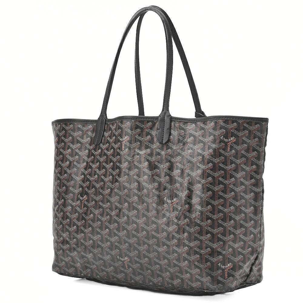 Goyard Saint Louis PM Tote Bag Coated Canvas Black Silver-Tone Hardware Pre-Owned - Vintage La Charme