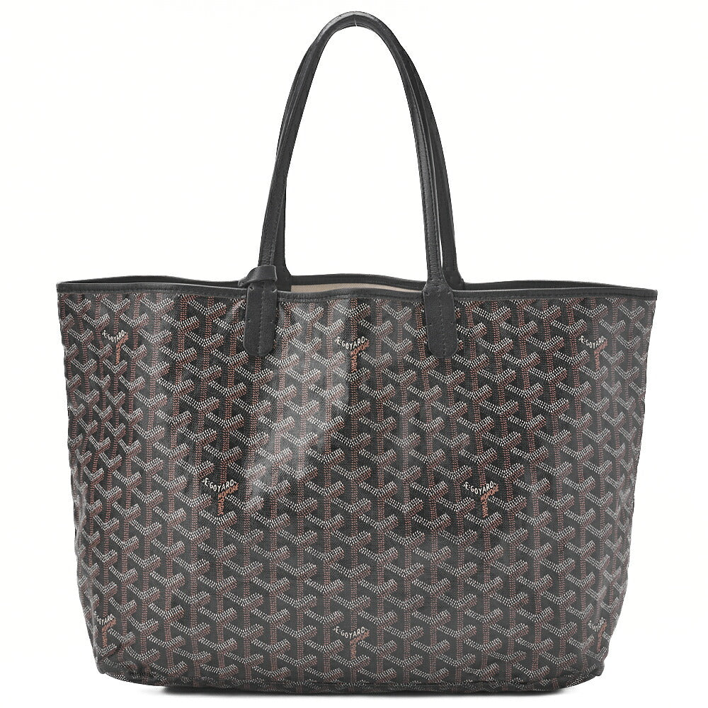 Goyard Saint Louis PM Tote Bag Coated Canvas Black Silver-Tone Hardware Pre-Owned - Vintage La Charme