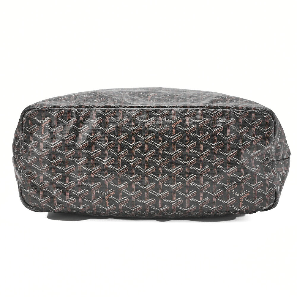 Goyard Saint Louis PM Tote Bag Coated Canvas Black Silver-Tone Hardware Pre-Owned - Vintage La Charme
