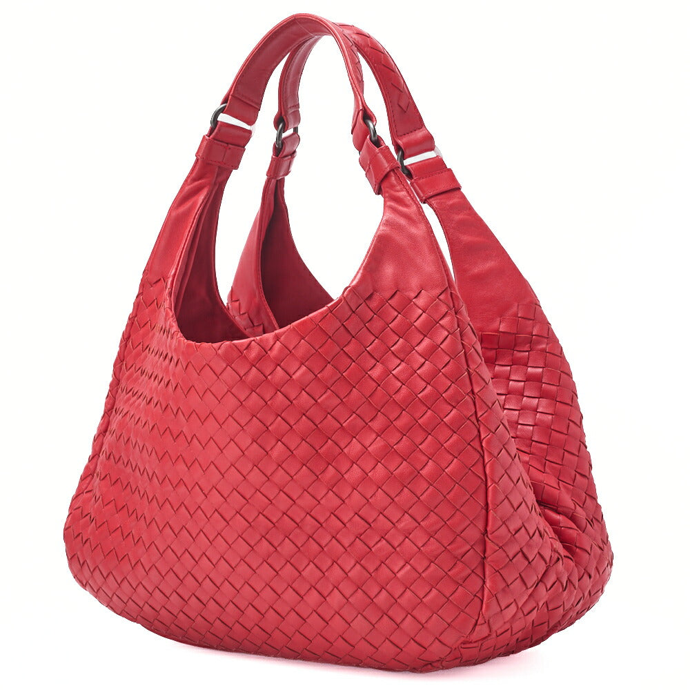 Bottega Veneta Shoulder Tote Bag Intrecciato Lambskin Red Gold-Tone Hardware Pre-Owned - Vintage La Charme