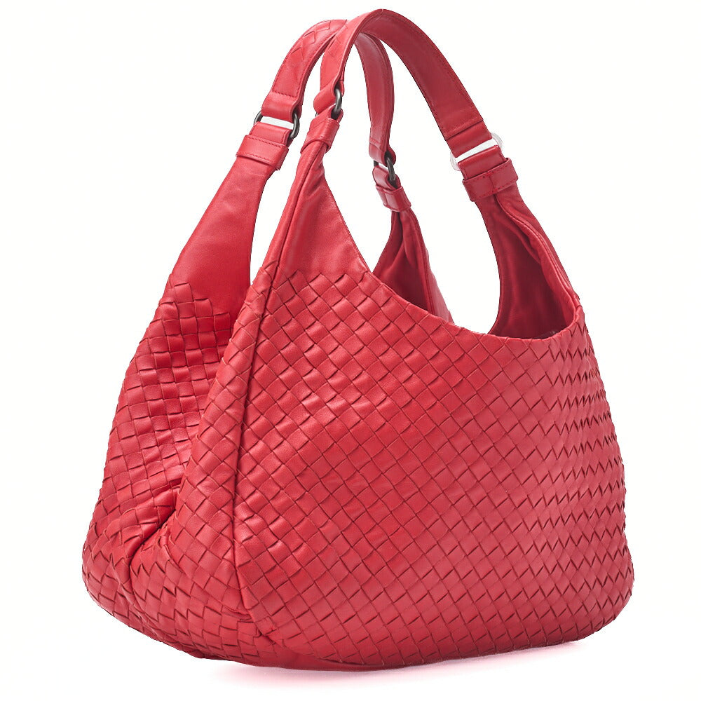 Bottega Veneta Shoulder Tote Bag Intrecciato Lambskin Red Gold-Tone Hardware Pre-Owned - Vintage La Charme
