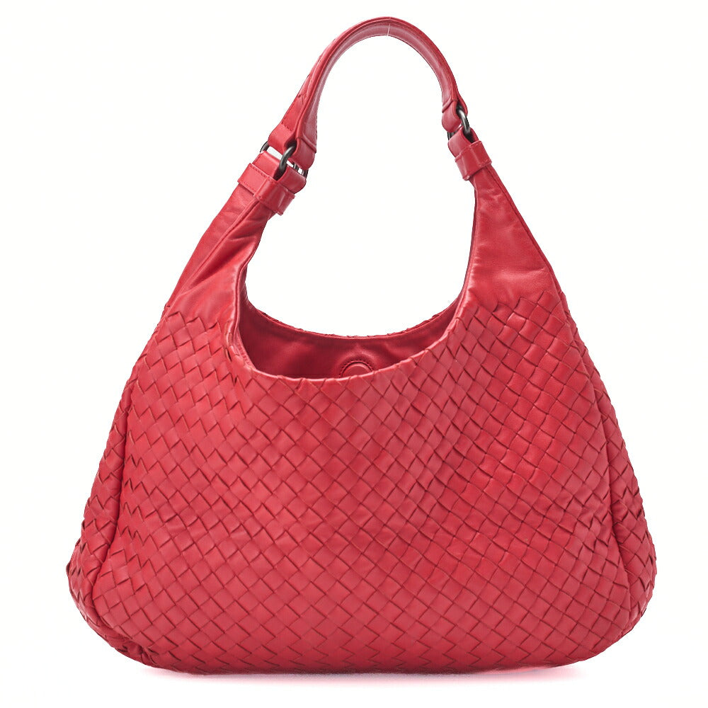 Bottega Veneta Shoulder Tote Bag Intrecciato Lambskin Red Gold-Tone Hardware Pre-Owned - Vintage La Charme