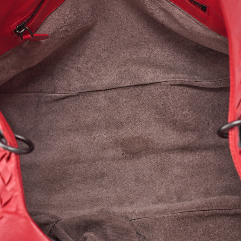 Bottega Veneta Shoulder Tote Bag Intrecciato Lambskin Red Gold-Tone Hardware Pre-Owned - Vintage La Charme