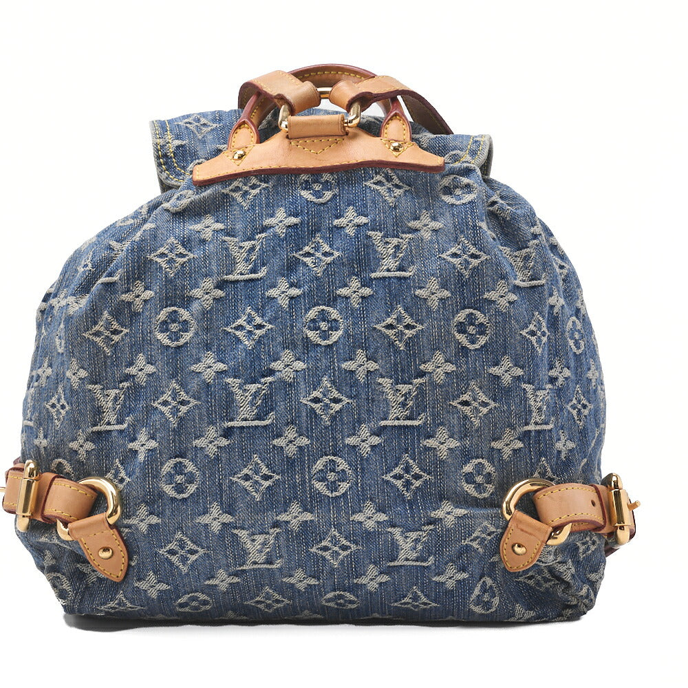 Louis Vuitton Shoulder Backpack Bag Monogram Denim Blue Gold-Tone Hardware Pre-Owned - Vintage La Charme