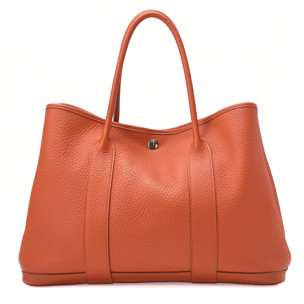 HERMES Garden Party PM Handbag, Shoulder Bag, Negonda, Capucine, Silver Metal Fittings, Pre-Owned - Vintage La Charme
