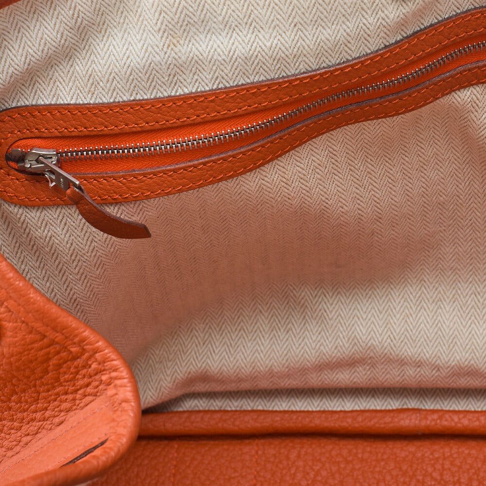HERMES Garden Party PM Handbag, Shoulder Bag, Negonda, Capucine, Silver Metal Fittings, Pre-Owned - Vintage La Charme