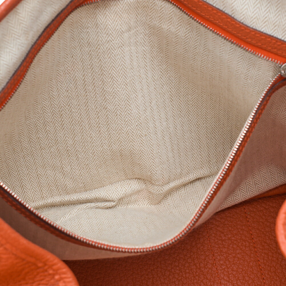HERMES Garden Party PM Handbag, Shoulder Bag, Negonda, Capucine, Silver Metal Fittings, Pre-Owned - Vintage La Charme