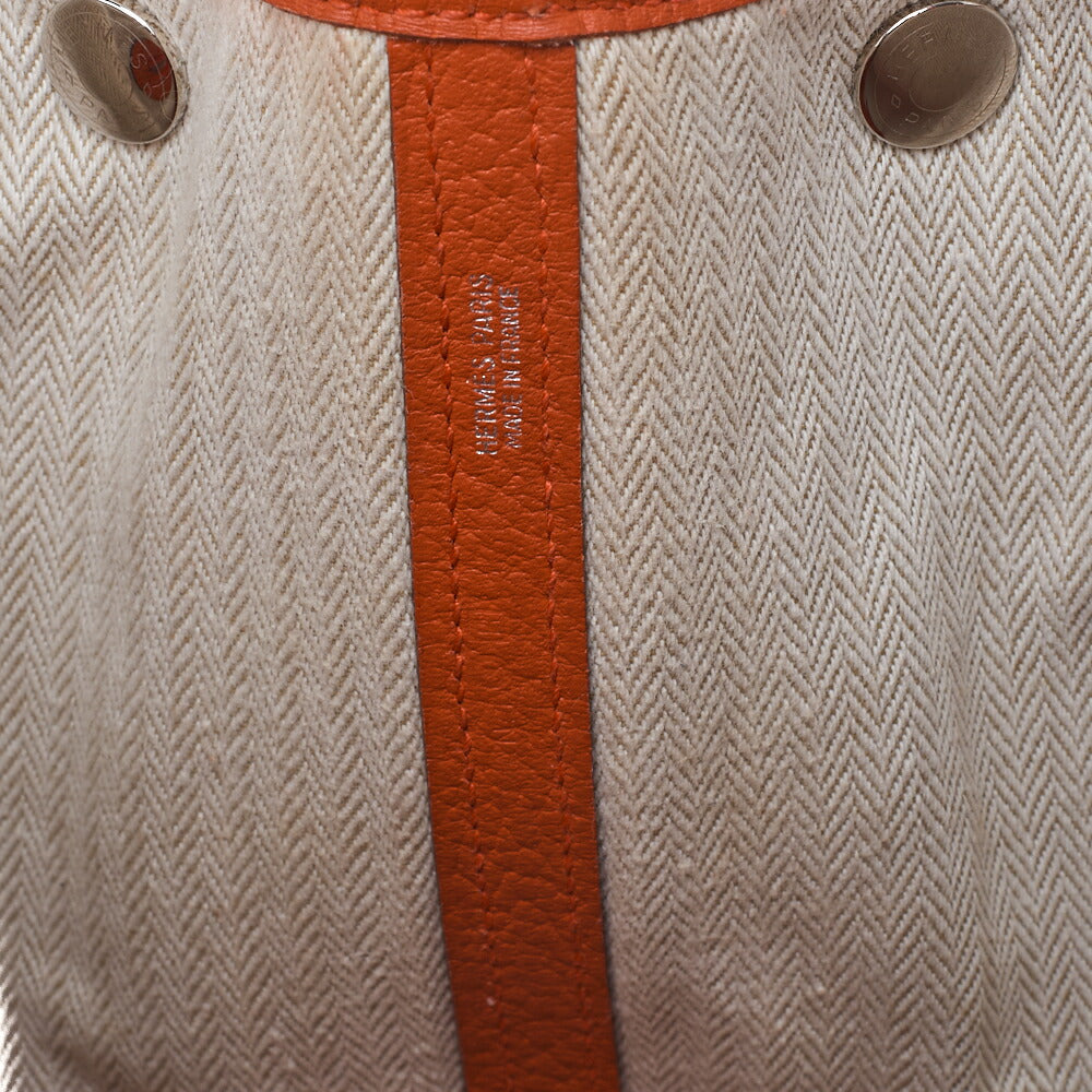 HERMES Garden Party PM Handbag, Shoulder Bag, Negonda, Capucine, Silver Metal Fittings, Pre-Owned - Vintage La Charme