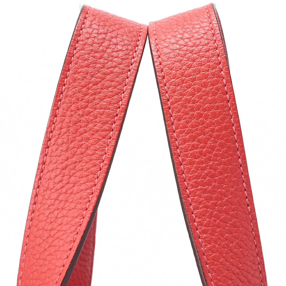 HERMES Picotin Rock MM Handbag, Tryon Clemence, Rouge Pivoine, Silver-Tone Hardware, Pre-Owned - Vintage La Charme