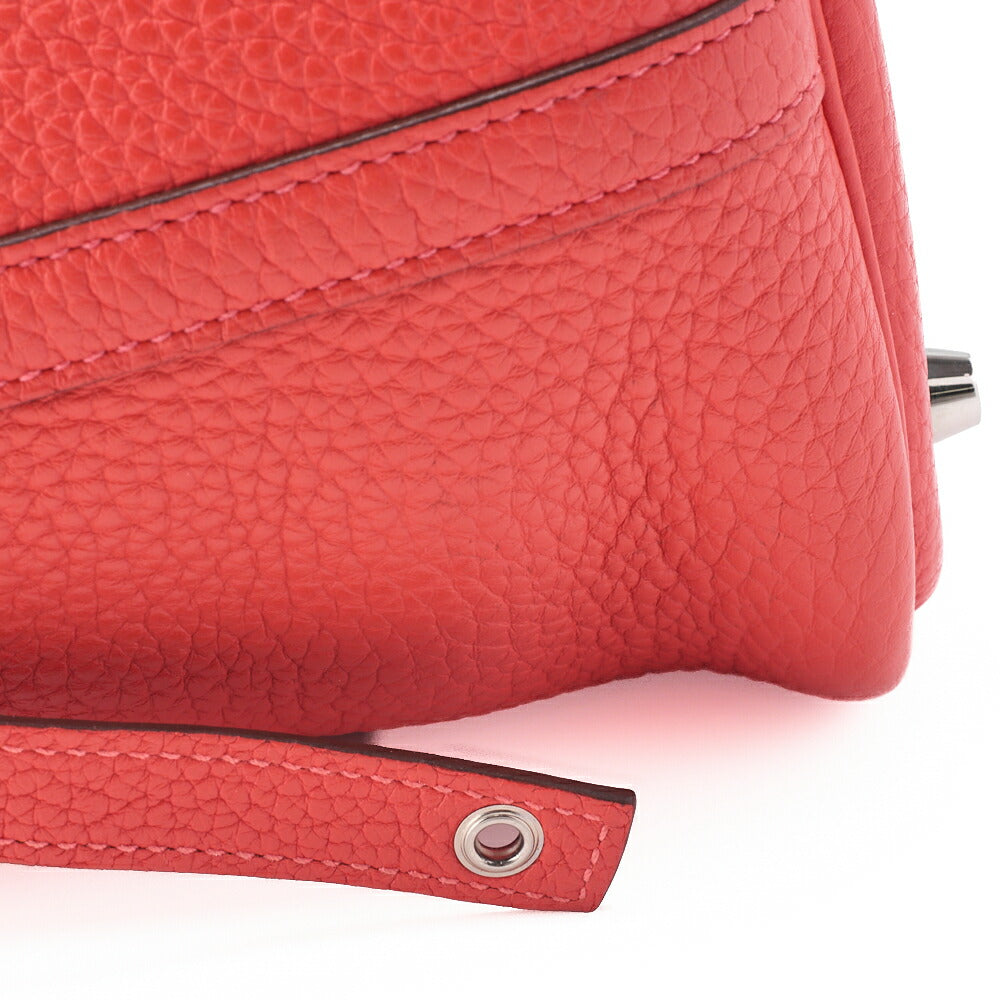 HERMES Picotin Rock MM Handbag, Tryon Clemence, Rouge Pivoine, Silver-Tone Hardware, Pre-Owned - Vintage La Charme