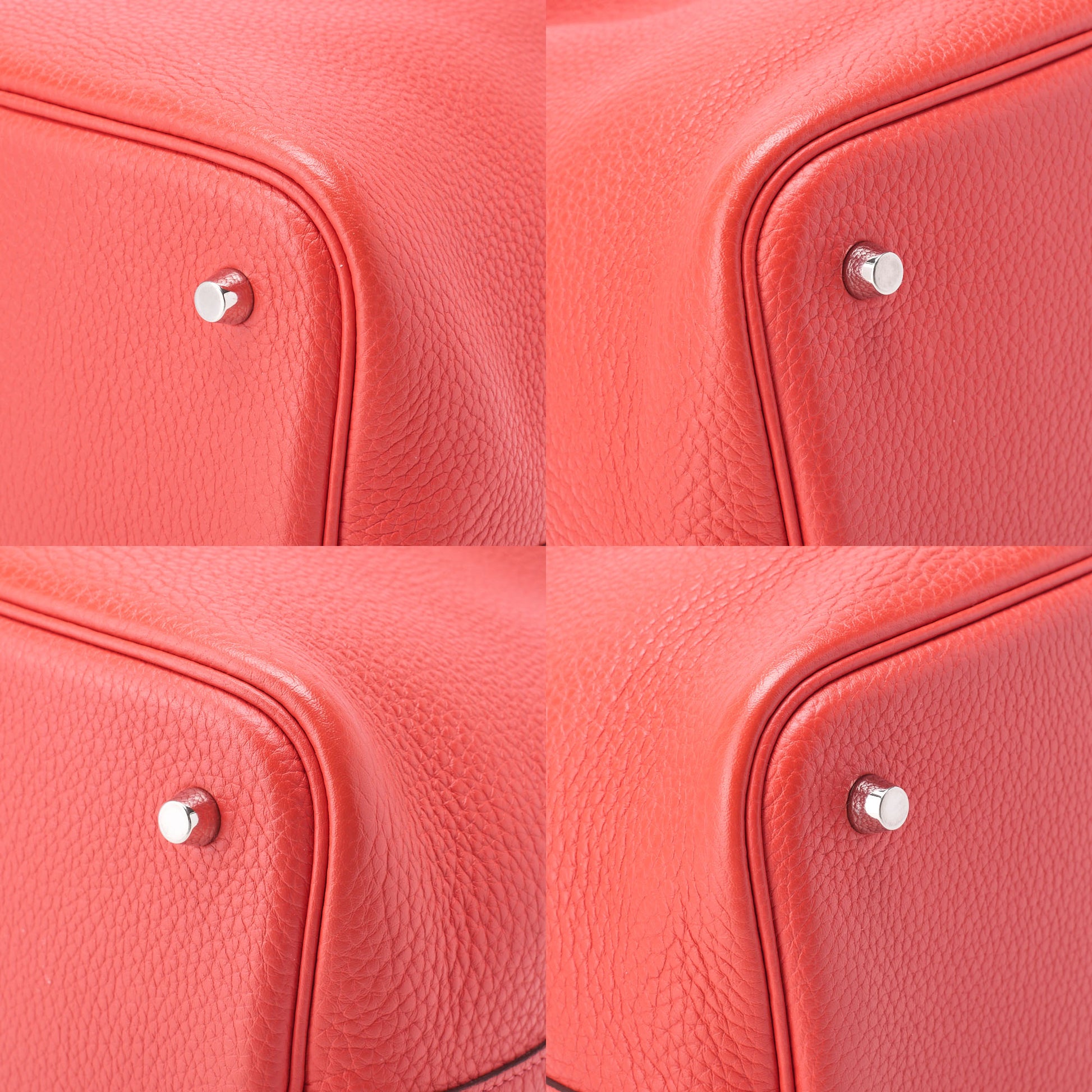 HERMES Picotin Rock MM Handbag, Tryon Clemence, Rouge Pivoine, Silver-Tone Hardware, Pre-Owned - Vintage La Charme