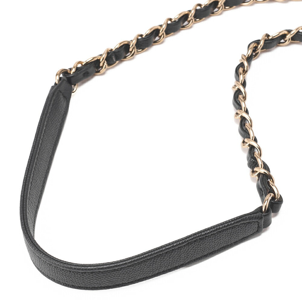 CHANEL Shoulder Bag 2WAY V Stitch Coco Handle Caviar Leather Black Gold-Tone Hardware Pre-Owned - Vintage La Charme