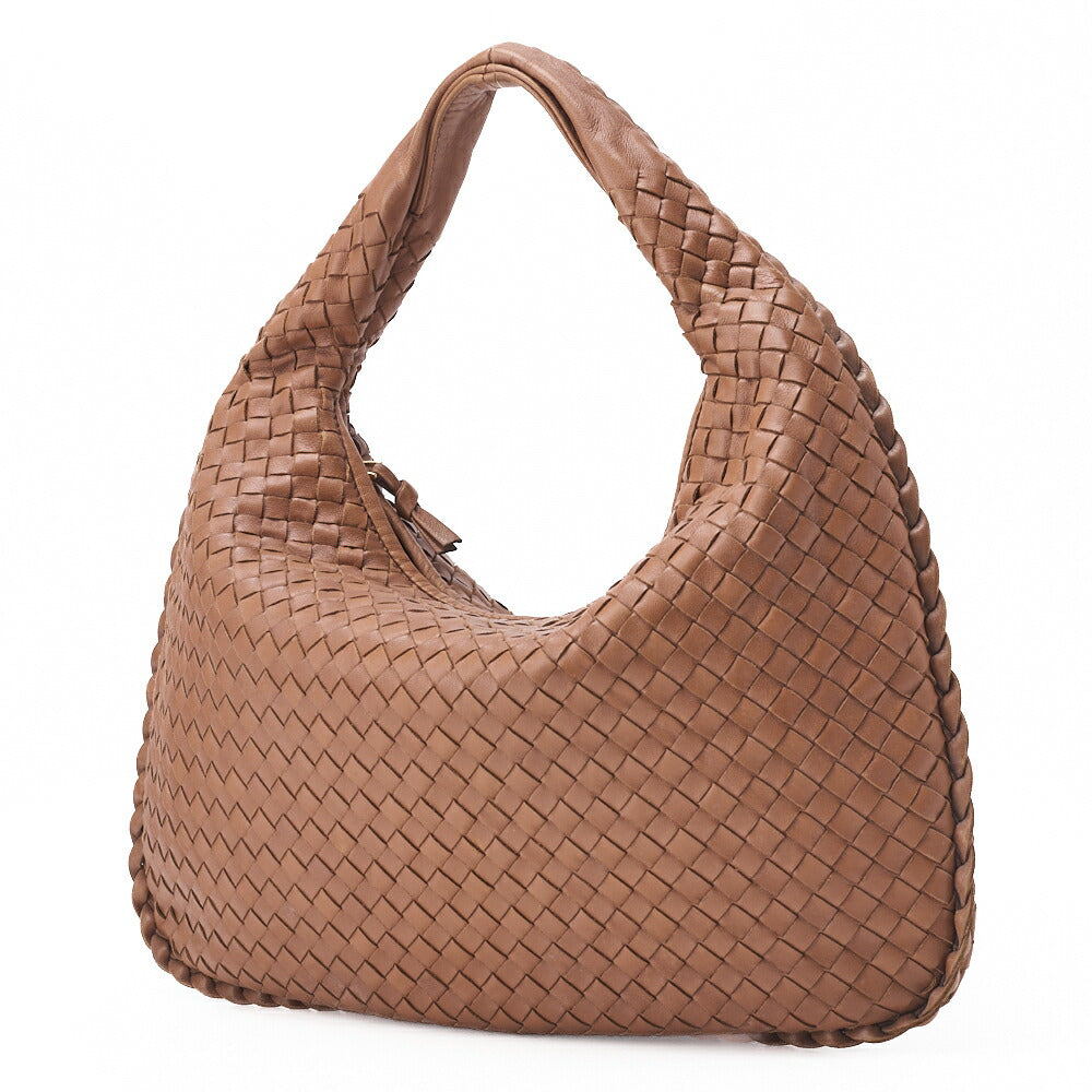 Bottega Veneta Shoulder Tote Bag Intrecciato Lambskin Brown Gold-Tone Hardware Pre-Owned - Vintage La Charme