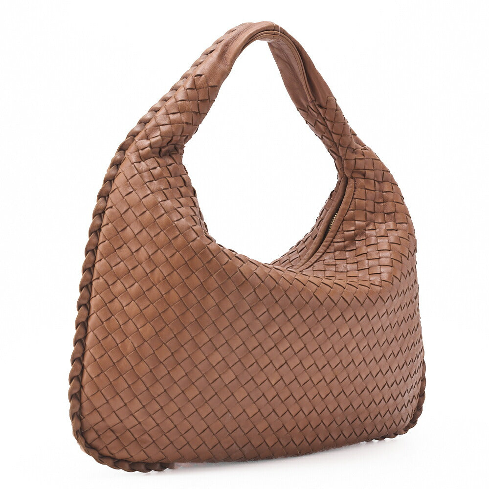 Bottega Veneta Shoulder Tote Bag Intrecciato Lambskin Brown Gold-Tone Hardware Pre-Owned - Vintage La Charme