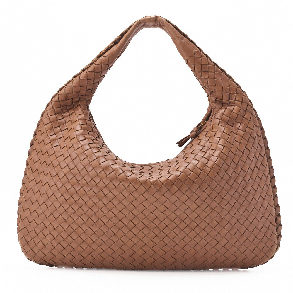 Bottega Veneta Shoulder Tote Bag Intrecciato Lambskin Brown Gold-Tone Hardware Pre-Owned - Vintage La Charme