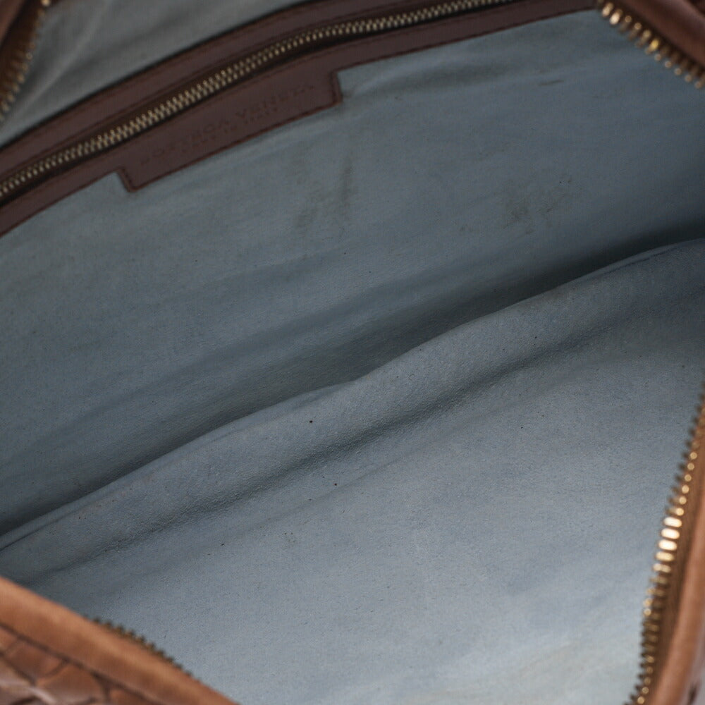 Bottega Veneta Shoulder Tote Bag Intrecciato Lambskin Brown Gold-Tone Hardware Pre-Owned - Vintage La Charme