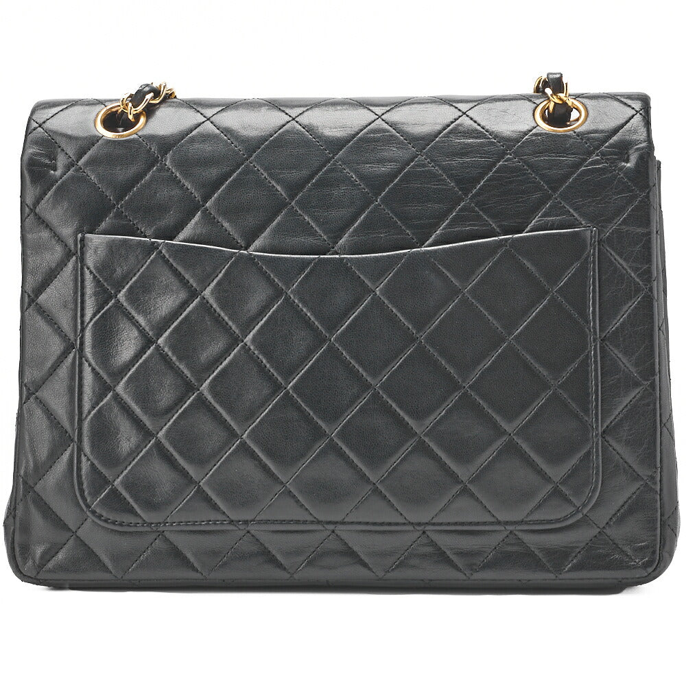 CHANEL Shoulder Bag, Matelasse Double Flap, Lambskin, Black, Gold-Tone Hardware, Pre-Owned - Vintage La Charme