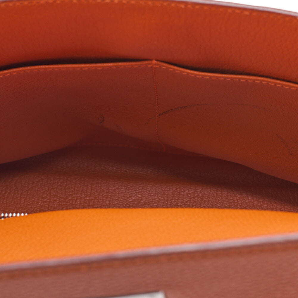 HERMES Kelly 32 Handbag, Togo, Orange, Silver-Tone Hardware, Pre-Owned - Vintage La Charme