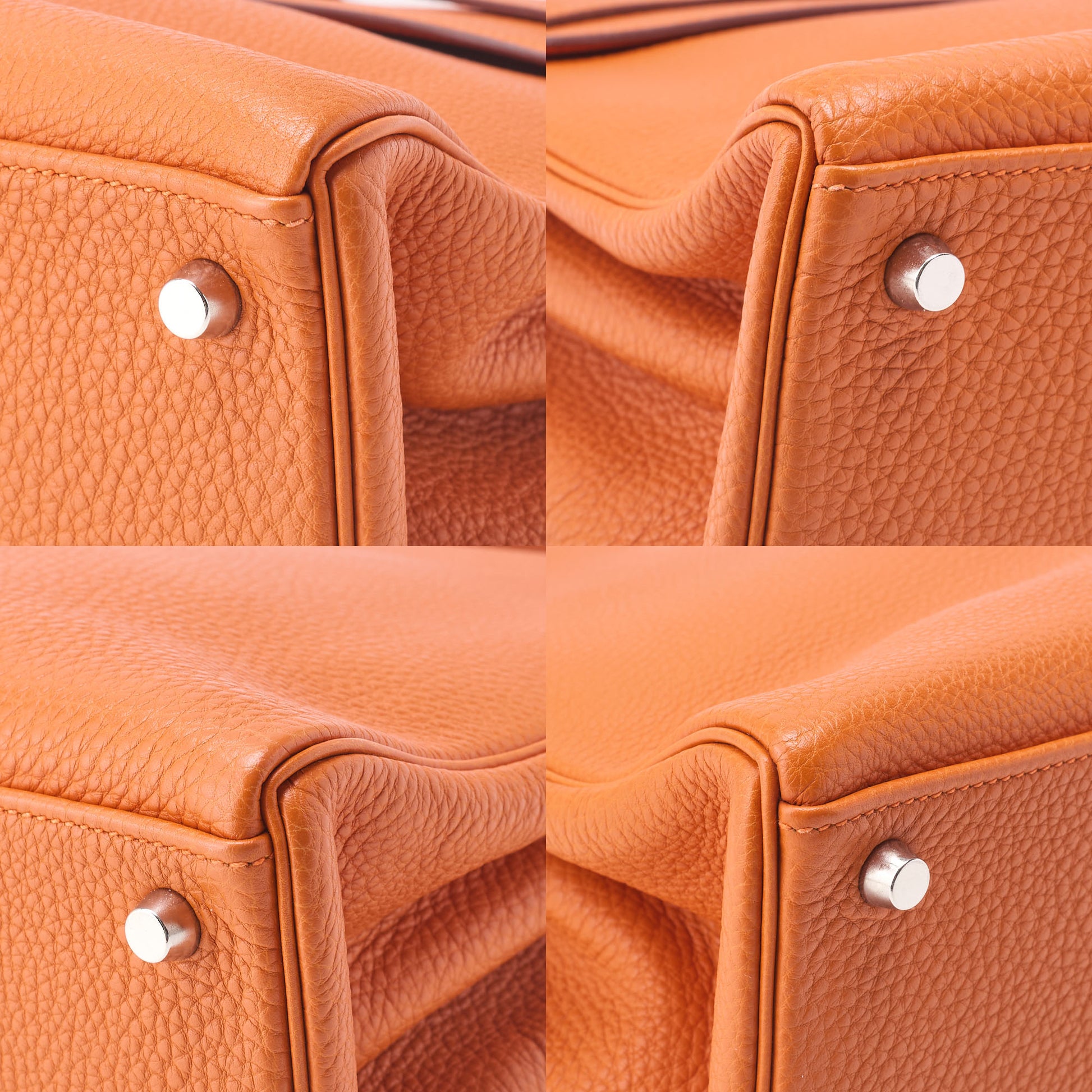 HERMES Kelly 32 Handbag, Togo, Orange, Silver-Tone Hardware, Pre-Owned - Vintage La Charme