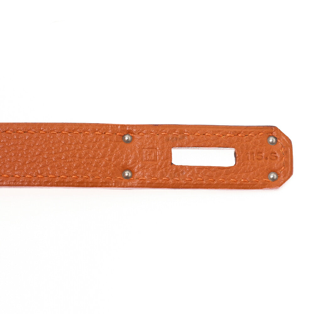 HERMES Kelly 32 Handbag, Togo, Orange, Silver-Tone Hardware, Pre-Owned - Vintage La Charme