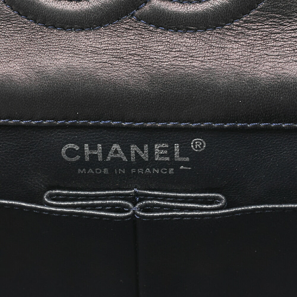 Chanel Shoulder Bag Matelasse Double Flap Cotton Navy Silver-Tone Hardware Pre-Owned - Vintage La Charme