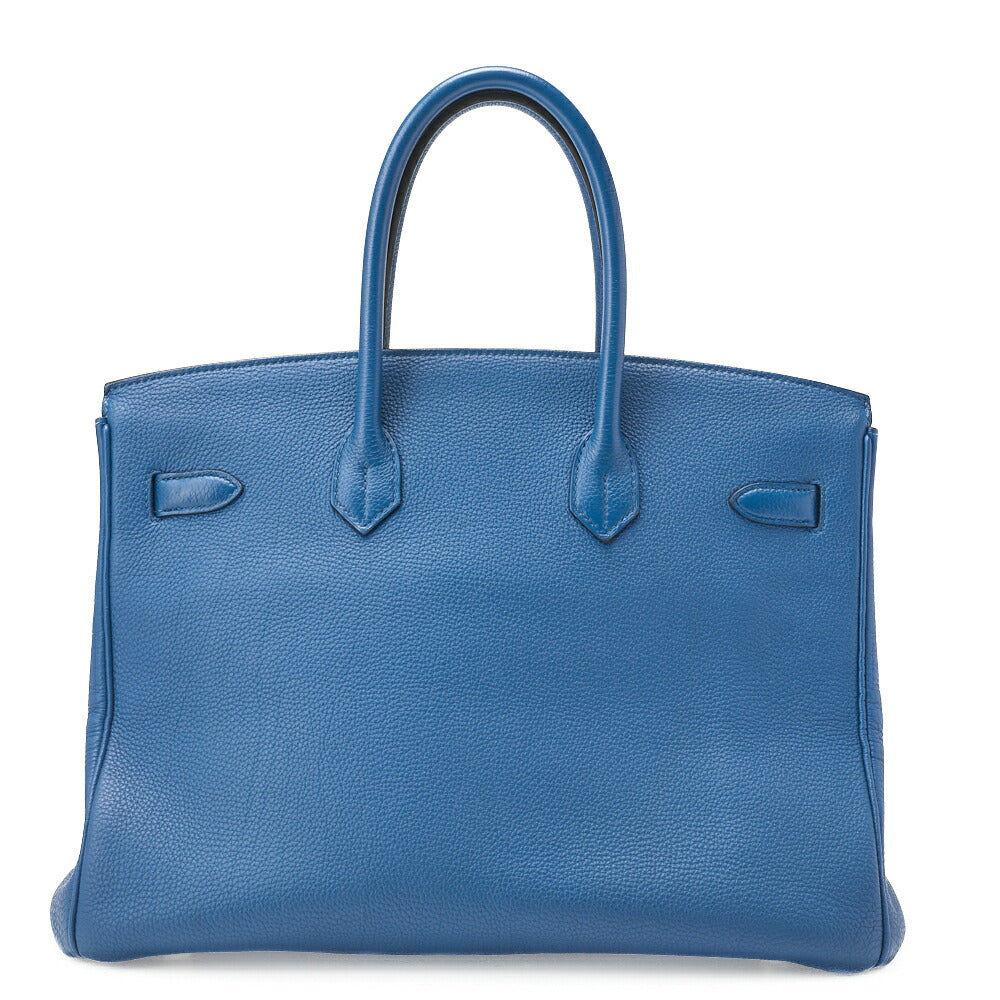 HERMES Birkin 35 Handbag Fjord Leather Fjord Blue Gold-Tone Hardware Pre-Owned - Vintage La Charme