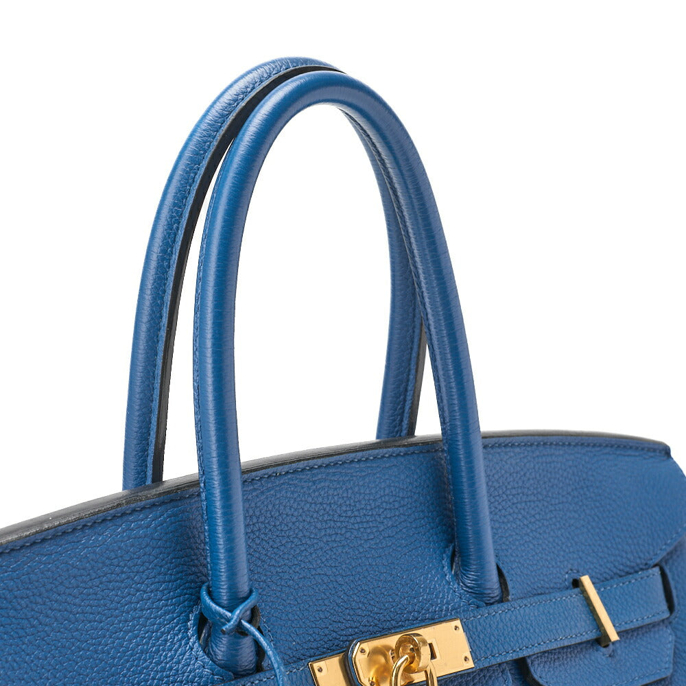HERMES Birkin 35 Handbag Fjord Leather Fjord Blue Gold-Tone Hardware Pre-Owned - Vintage La Charme