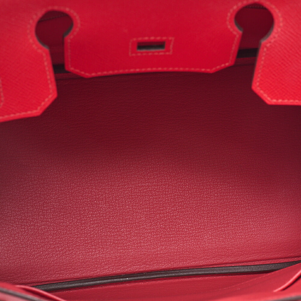HERMES Birkin 30 Tote Bag, Vaux Epson, Rouge Casaque, Silver-Tone Hardware, Pre-Owned - Vintage La Charme