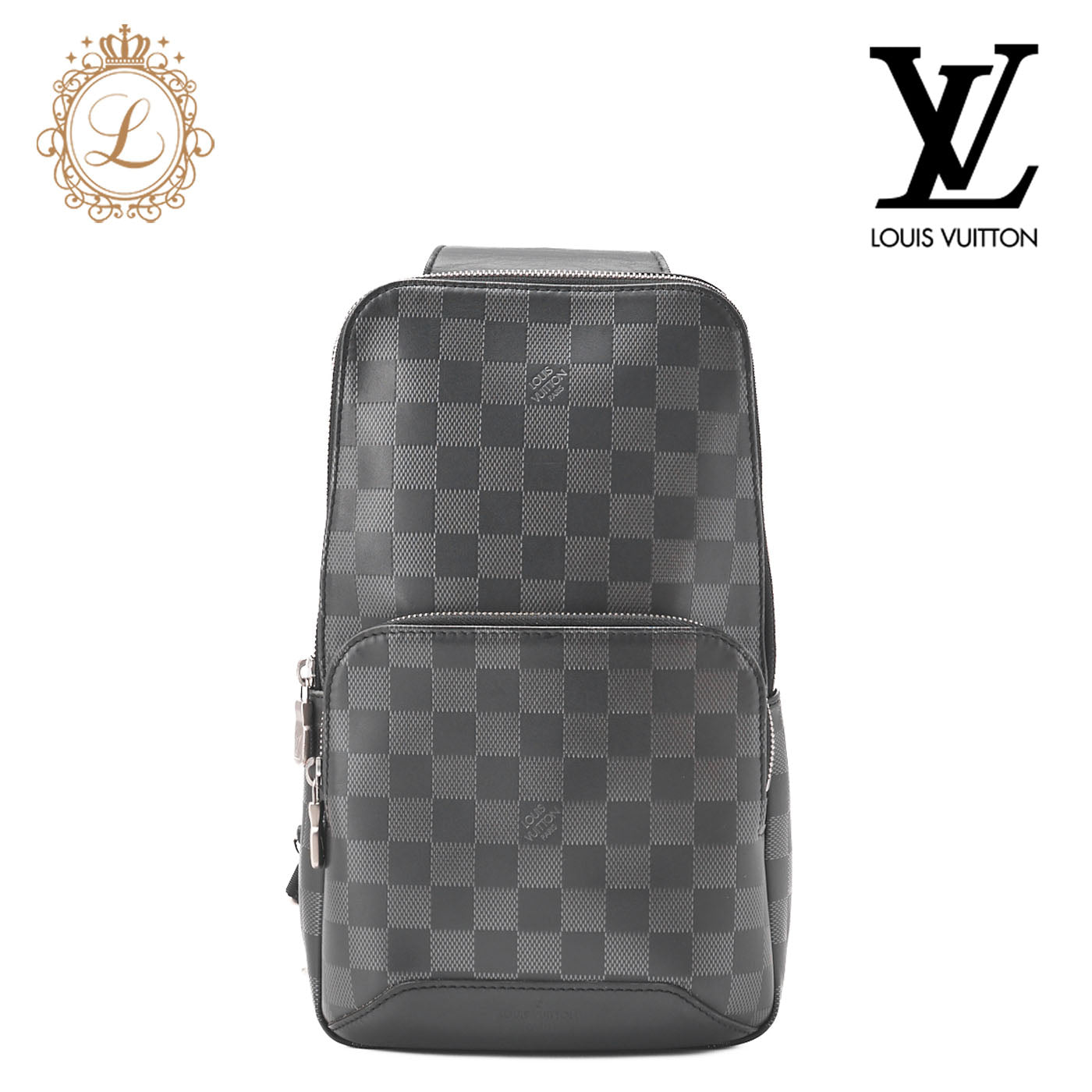 Louis Vuitton Shoulder Bag, Damier Infini, Black Noir, Silver-Tone Hardware, Pre-Owned - Vintage La Charme