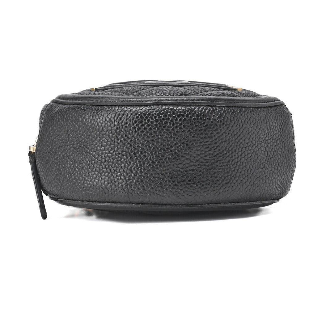 CHANEL Mini Shoulder Bag Matelasse Coco Mark CC Filigree Caviar Skin Black Gold-Tone Hardware Pre-Owned - Vintage La Charme