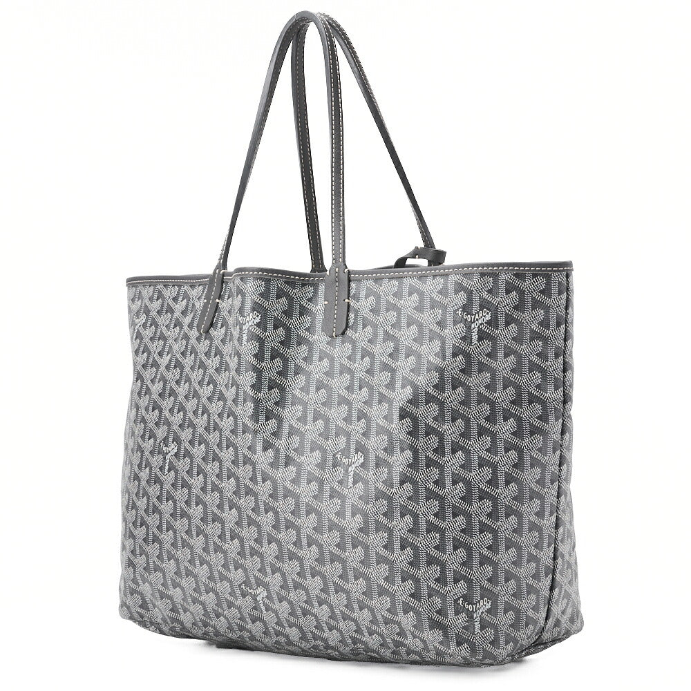 Goyard Saint Louis PM Tote Bag Coated Canvas Gray Silver-Tone Hardware Pre-Owned - Vintage La Charme