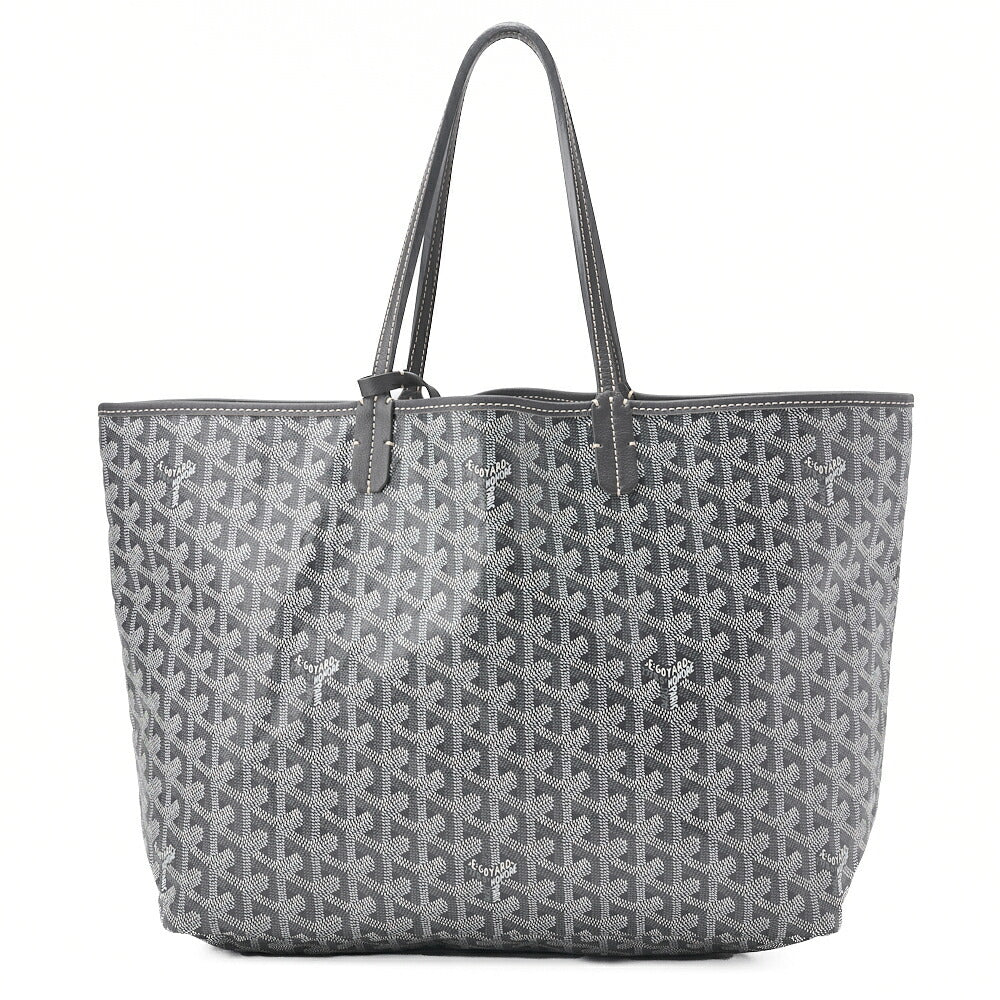 Goyard Saint Louis PM Tote Bag Coated Canvas Gray Silver-Tone Hardware Pre-Owned - Vintage La Charme