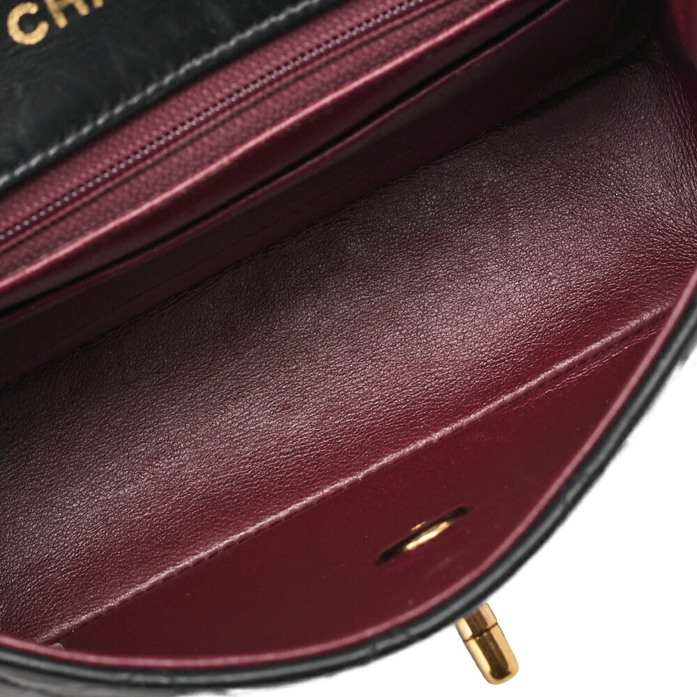 CHANEL Chain Shoulder Bag Mini Matelasse Lambskin Black Gold-Tone Hardware Pre-Owned - Vintage La Charme