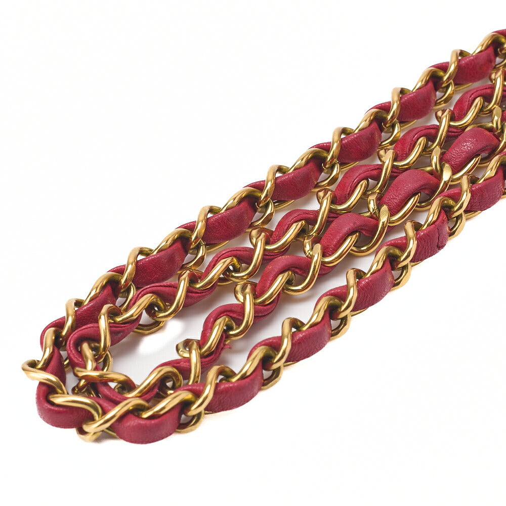 Chanel Shoulder Bag Mini Matelasse Lambskin Red Gold-Tone Hardware Pre-Owned - Vintage La Charme