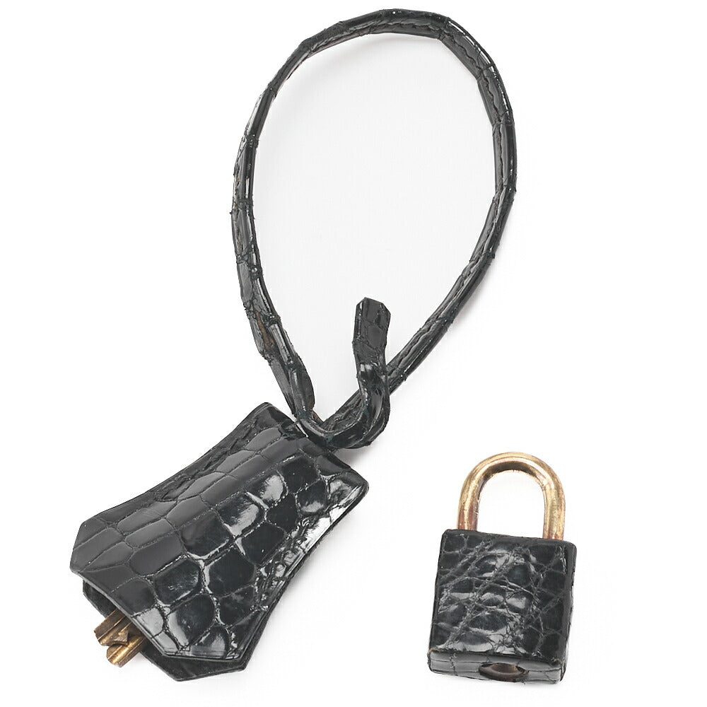 Hermes Kelly 32 Handbag Crocodile Black Gold-Tone Hardware Pre-Owned - Vintage La Charme