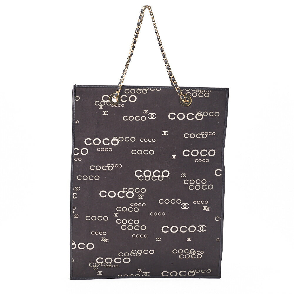 CHANEL Handbag Coco Pattern Cotton Black Gold-Tone Hardware Pre-Owned - Vintage La Charme