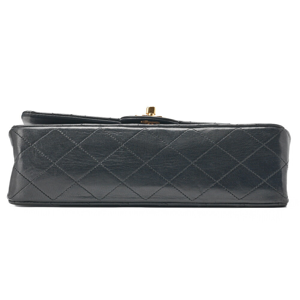 CHANEL Shoulder Bag Matelasse Double Flap Lambskin Black Gold-Tone Hardware Pre-Owned - Vintage La Charme