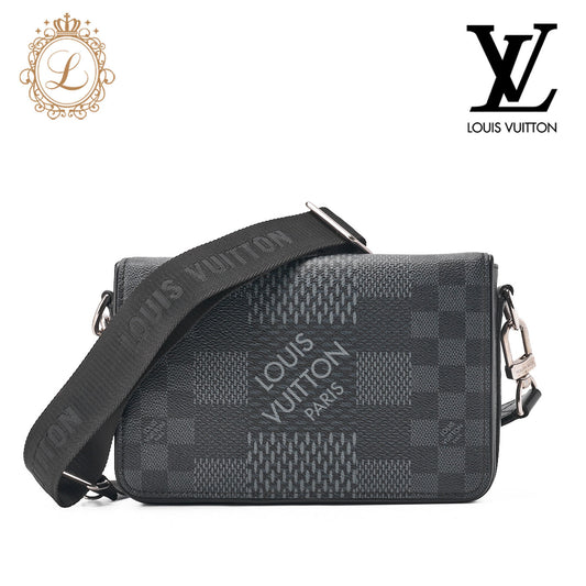 Louis Vuitton Shoulder Bag, Damier Grafitte, Black, Silver-Tone Hardware, Pre-Owned - Vintage La Charme