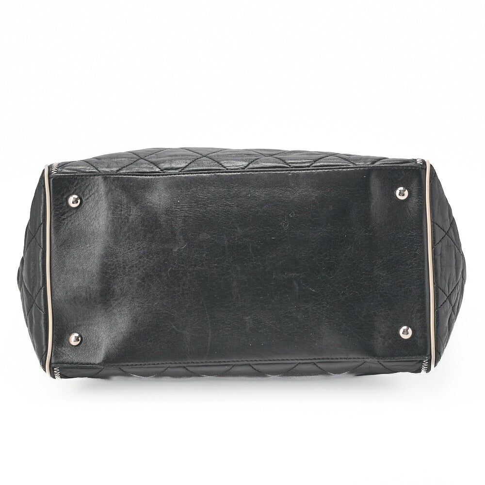 CHANEL Shoulder Bag Tote Bag Matelasse 2.55 Lock Chain Lambskin Black Silver-Tone Hardware Pre-Owned - Vintage La Charme