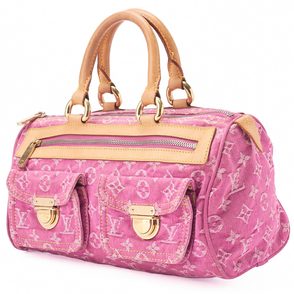 Louis Vuitton Handbag, Neo Speedy, Monogram Denim, Pink, Gold-Tone Hardware, Pre-Owned - Vintage La Charme