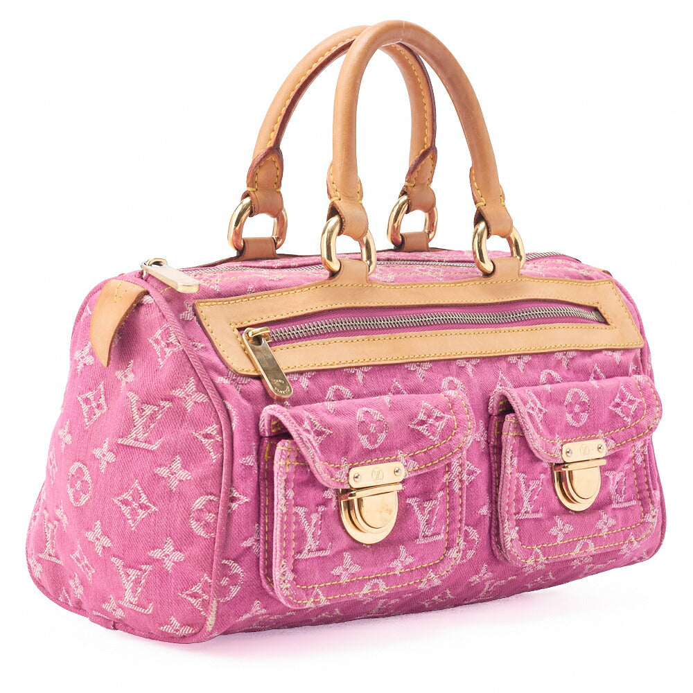 Louis Vuitton Handbag, Neo Speedy, Monogram Denim, Pink, Gold-Tone Hardware, Pre-Owned - Vintage La Charme