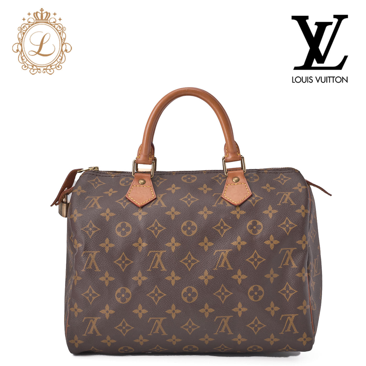 Louis Vuitton Speedy 30 Handbag, Monogram Canvas, Brown, Gold-Tone Hardware, Pre-Owned - Vintage La Charme
