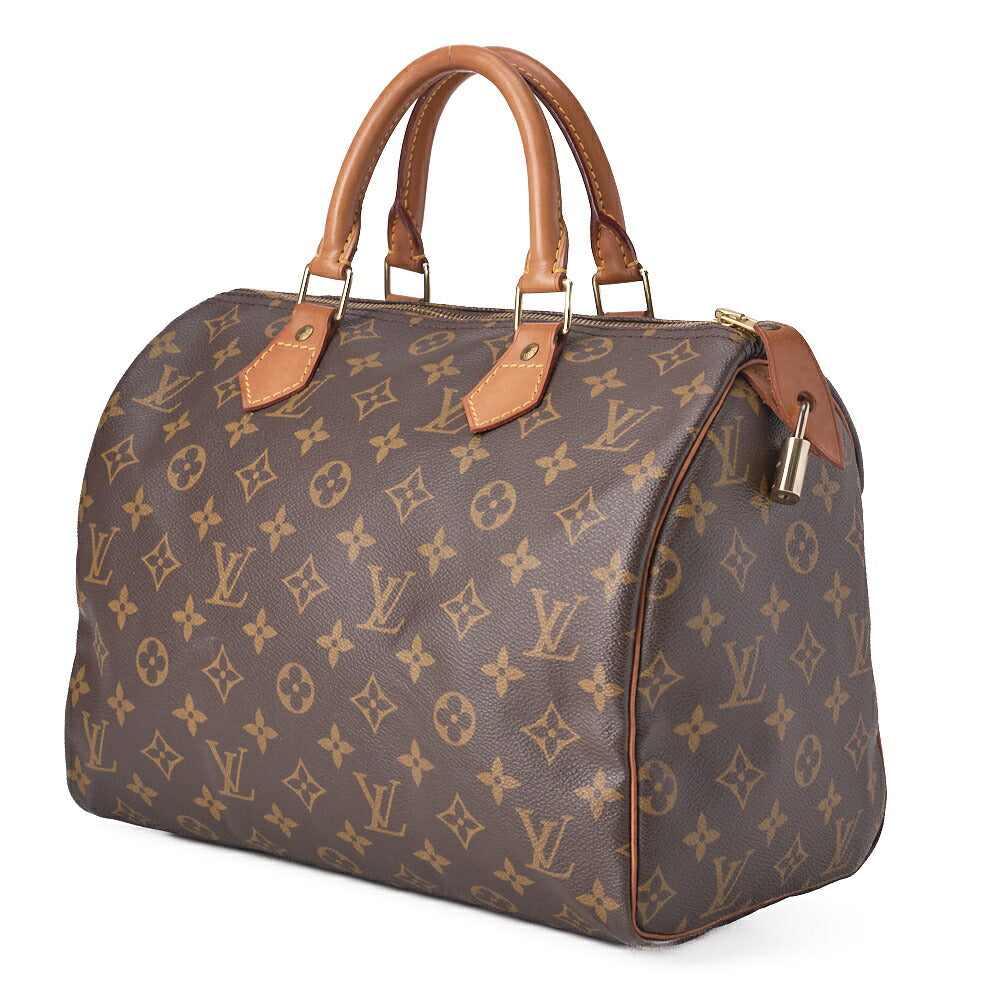 Louis Vuitton Speedy 30 Handbag, Monogram Canvas, Brown, Gold-Tone Hardware, Pre-Owned - Vintage La Charme