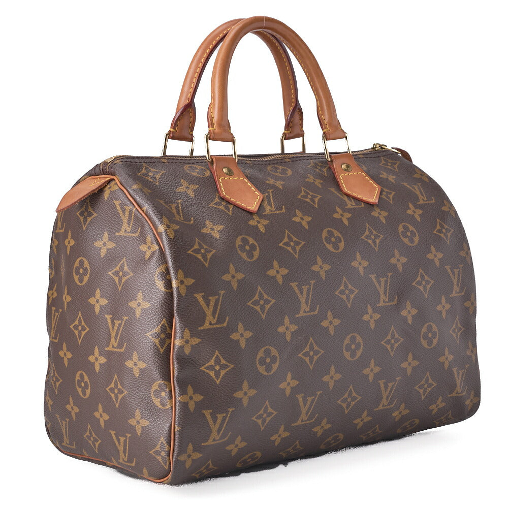 Louis Vuitton Speedy 30 Handbag, Monogram Canvas, Brown, Gold-Tone Hardware, Pre-Owned - Vintage La Charme