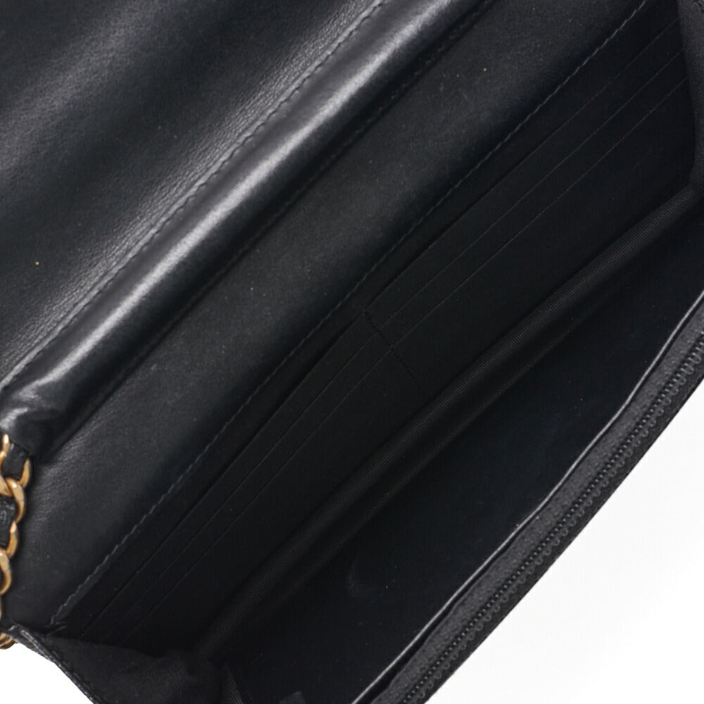 CHANEL Boy Chanel Matelasse Chain Wallet Caviar Skin Black Gold-Tone Hardware Pre-Owned - Vintage La Charme
